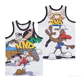 Codename Kids Next Door 5 KND Jerseys Movie Basketball Cartoon TV Series Retro HipHop High School Team Breathable For Sport Fans Stitched College Vintage Size S-XXXL