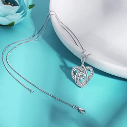 Pendant Necklaces CAOSHI Sweet Temperament Heart Necklace For Women Bling CZ Crystal Stone Accessories Daily Collocation Fashion Jewelry