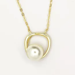 Pendant Necklaces HESHI 925 Sterling Silver 14k Gold Natural Pearl Necklace For Women Men