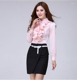 Women's Blouses Blouse Shirt Women Fashion 2023 Black Casual Shirts Elegant Ruffled Collar White Office Female Clothing Spring Tops