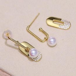 Stud Earrings MeiBaPJ 925 Sterling Silver Fashion 6-7mm Round Natural Pearl Ear Studs Fine Charm Wedding Jewelry For Women