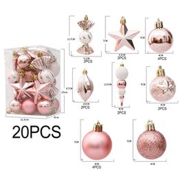 Candle Holders 20 29PCS Christmas Ball PINK Ornaments Tree Decorations For Holiday Wedding Party Hanging Decor Animals Toys Kids Gifts 231127