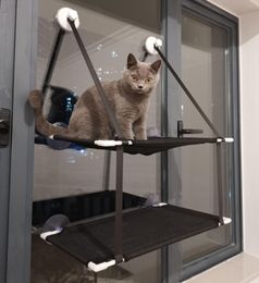 Mats Hanging Cat Bed Pet Cat Hammock Aerial Cats Bed House Kitten Climbing Frame Space Saving Window Seat Mount Kitten Bed