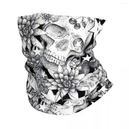 Scarves Floral Skull Bandana Neck Gaiter Printed Flowers Balaclavas Face Scarf Multifunctional Cycling Hiking Unisex Adult Breathable