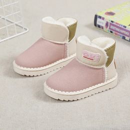 Boots Winter Baby Shoes Leather Double Hook Loop Toddler Boys Soft Sole Nonslip Fashion Little Kids Girls Snow 231127