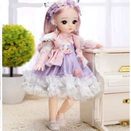 Dolls Fashion Dress Bjd 30CM 18 Movable Joints With Cool Suit DIY Gifts For Girl Handmade Beauty BJD Toy 230427