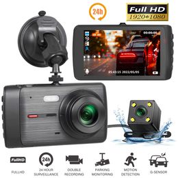 Other Electronics 24H Car Video Recorder 40 IN IPS Dash Cam HD 1080P Blcak Box Night Vision Dashcam Camera Dual Lens Cycle Car Camera Recorder J230427