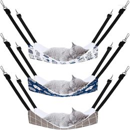 Cat Beds Hanging Hammock With Adjustable Straps Double-Sided Pet Cage Bed Resting Sleepy Pad For Small Animals Pets