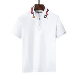 Luxury Brand Summer Tee T-Shirt For Mens Designer Polo Shirts High Street Embroidery Garter Snakes Little Bee Print Clothing Men Classic Polos Shirt
