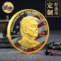 Arts and Crafts European and American handicraft collectibles, gift souvenirs, in stock, Coloured painted metal commemorative coins