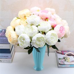 Decorative Flowers 7 Heads/bunch Artificial Peony For Wedding Bouquet Fake Flower Home Garden Party Decoration DIY Bride Wreath Garland