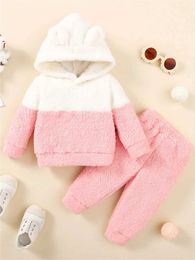 Kleidungssets Winter-Pullover-Set für Neugeborene, Mädchen, langärmelig, mit Kapuze, weich, modisch, niedliche Babykleidung