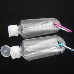 50ML Empty Alcohol Spray Bottle with Key Ring Hook Clear Transparent Plastic Hand Sanitizer Bottles for Travel Bvwhx