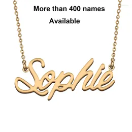 Chains Cursive Initial Letters Name Necklace For Sophie Birthday Party Christmas Year Graduation Wedding Valentine Day Gift