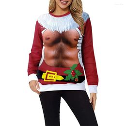 Women's Hoodies Christmas Party Cosplay 3d Printed Fun Sweater Tops Sexy Pattern Casual Hoodied Autumn Long Sleeve For Woman Clothing