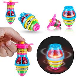 LED Light Up Flashing UFO Spinning Tops Toy with Gyroscope Novelty Bulk Toys Party Favours