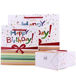 Gift Wrap 5PCS Happy Birthday Environment Friendly Kraft Paper Bag With Handles Recyclable Shop Store Packaging211S209O2033626