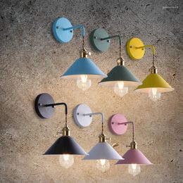 Wall Lamp Nordic Simplicity LED E27 Macarons Colourful Light Home Improvement Bed Study Bedside Aisle Foyer Children Room