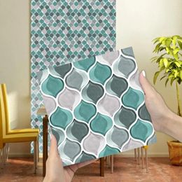 Wall Stickers 10Pcs Tile Self-adhesive 3D Texture Effect PVC Living Room Decoration Decals Beautify Dining Kitchen Art