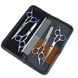 Scissors Professional Pet Dog Grooming Scissors Kit Household Manual Trimming Haircut Tools 6PC Comb Suit For Puppy Cat