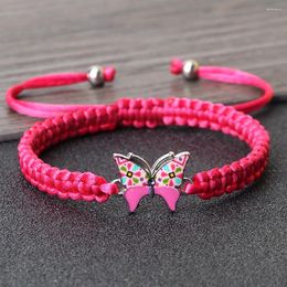 Strand Arrival Rose Red Butterfly Spacer Braided Bracelet Handmade Thread Couple Bracelets Women Men Healing Yoga Bangle Jewelry