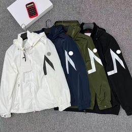 Воротник-стойка, джемпер с капюшоном, значок NFC, ветровки, новинка 2023 года, мужская куртка, весенне-осенняя ветровка с буквенным дизайном, мужское пальто, азиатский размер M - 4xl