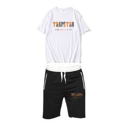 23SS Mens Trapstar t Shirt Short Sleeve Print Outfit Chenille Tracksuit Black Cotton London Streetwear Classic design