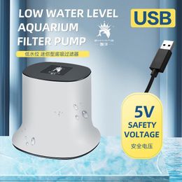 Accessories USB Low Water Level Aquarium Filter Pump for Turtle Tank Water Quality Purified Water Pump for Tortoise Aquatic Reptiles 2021