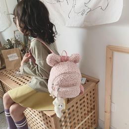 Backpack School-Bag Toddler Kids Girls For Boys Fleece Ear-Kindergarten Plush Warm