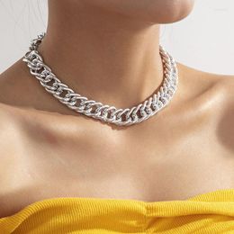 Chains Goth Punk Thick Choker Necklaces For Women Fashion Gold Silver Colour Street 90s Style Chunky Collar Cosplay Jewellery EH24