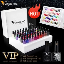 네일 젤 #61508 Venalisa VIP 36/60 색상 7.5ml 전체 세트 UV 네일 젤 광택제 기본 상단 팔레트 3in1 젤 매니큐어 231127