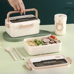 Dinnerware Japanese Portable Lunch Box For Office Students Divided Handheld Convenience Heating Container