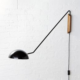Wall Lamp Italy Modern Design LED Rotatable Long Arm For Living Room Sofa Model Bar Mounted With Wooden Base