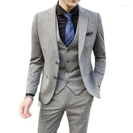 Men's Suits 2023 Plus Size S-5XL (suit Vest Trousers) High-end Fashion Business Professional Young Office Workers Wedding Dress