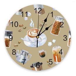 Wall Clocks Coffee Cup Beans PVC Clock Modern Design Living Room Decoration Home Decore Digital