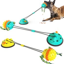Toys Kong Dog Toys Silicon Suction Cup Tug Interactive Dogs Ball Toys For Big Middle Dog Tooth Cleaning Chewing Pet Molar Bite Toy