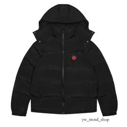 trapstar Men's Winter Warm Trapstar London Hoodie Detachable Hooded Down Jacket Black Red Embroidered Letter Coat 351