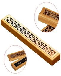 Bamboo Wooden Incense Stick Holder Burning Joss Incense Box Burner Ash Catcher Home Decoration5273653