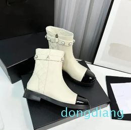 Designer Women Ankle Booties Winter Leather Boot Martin Letter