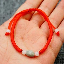 Strand Hand-woven Natural Jade Red Rope Bracelet Selling Men And Women This Year Jewelry Temple Fair Affinity Gifts