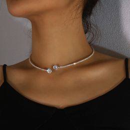 Rhineau love collar wholesale European American temperament shiny diamond sexy necklace ornaments nightclub party jewelry