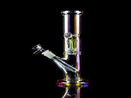 Colorful Glass Tall Bong Hookahs Bubbler Beaker Water Pipes Heady Dab Rigs Recycler Water Bongs With 14mm Bowl 32cm5260996