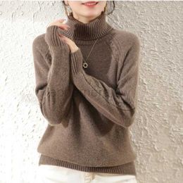 Women's Sweaters Autumn Winter Turtleneck 19 Colours Knitted Pullover Sweater Women All-match Soft Thick Warm Knitted Sweater 2023 Streetwear Top zln231127