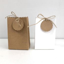 Gift Wrap 5/10Pcs European Candy Boxes With Rope Kraft Paper Christmas Packaging Box Bags Wedding Favours Birthday S