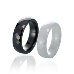 Personality Dark White Black Multi-Faceted Ceramic Rings Men Women Fashion Jewelry Ring Gift 4-6MM