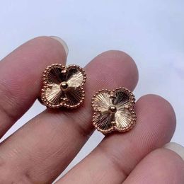 2024Jewelry designer earrings 925 silver 18K rose gold full diamond earrings gold black agate red chalcedony ear jewelry gift