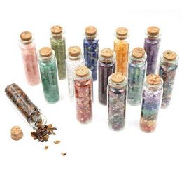 Natural crystal gravel drifting bottle crafts wooden stopper wishing glass bottles creative gift Gagdd