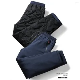 Men's Pants Men Thick Trousers Reinforced Pocket Seams Warm Cozy Winter Sweatpants With Elastic Waist Pockets Ideal For Jogging