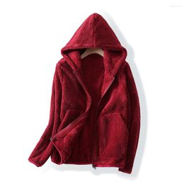 Women's Jackets 2023 Korean Fashion Hooded Top Double-sided Fleece Thicken Warm Zip-up Outerwear Autumn Women Velvet Coat Outdoor Short