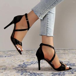 Women S Sexy Large Sandals Summer Diamond Button Open Toe Pointed High Heels with One Line Bag Heel Slim Sa 97 Ndal 5 exy ummer lim a